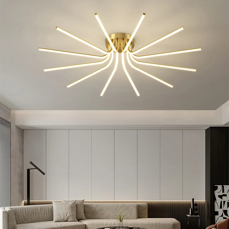 Plafonnier LED en cuivre au design moderne - vue 4 sur 12
