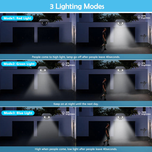 lampes solaires d'extérieur avec détecteur de mouvement et fausse caméra - vue 2 sur 7
