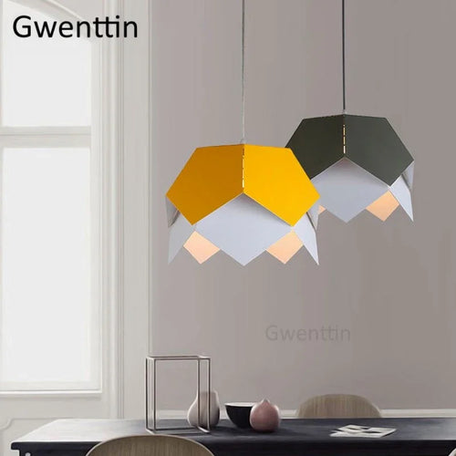 suspension géométrique en fer style nordique pour décoration intérieure - vue 9 sur 10