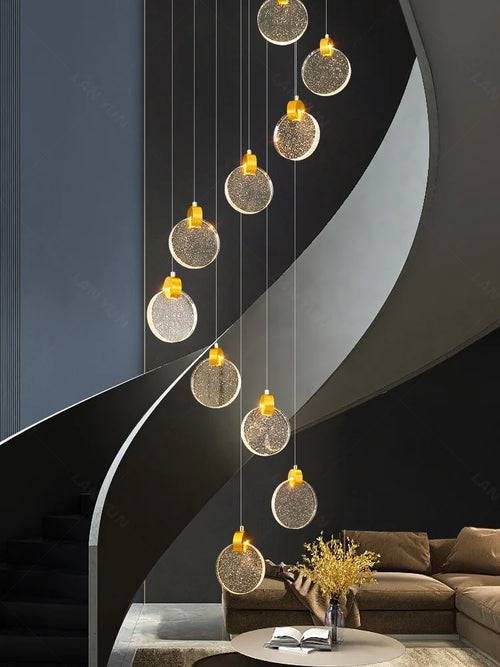 lustre moderne à LED pour escalier et duplex intérieur - vue 6 sur 12