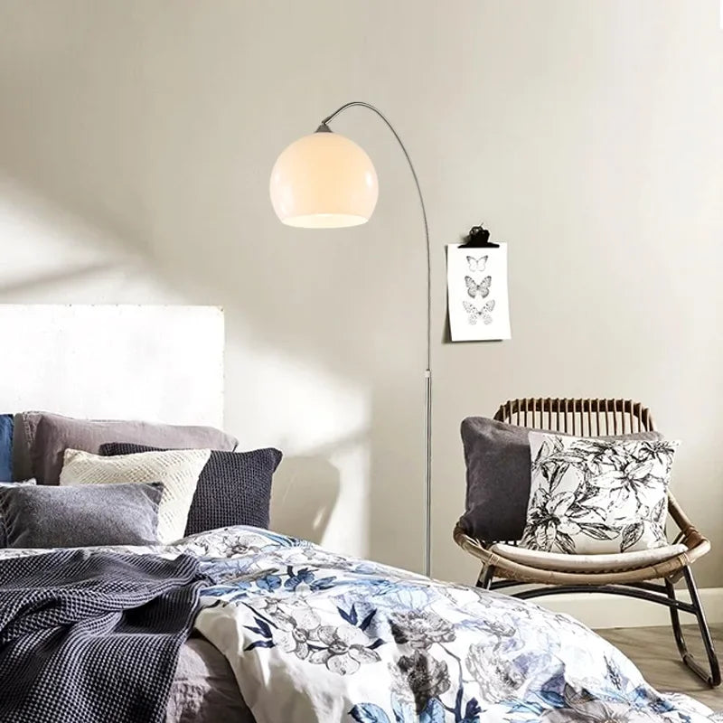 lampadaire incurvé nordique créatif en acier inoxydable pour intérieur - vue 5 sur 8
