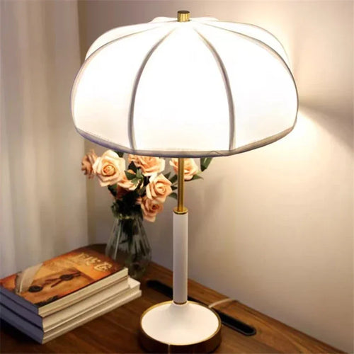 lustre design nordique lampadaire rétro en tissu avec lumière led - vue 2 sur 13
