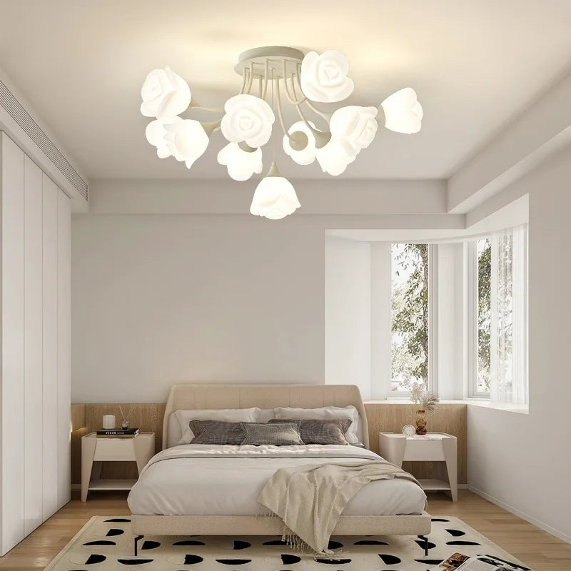 plafonnier moderne à fleurs simple style rétro jardin américain - vue 5 sur 12