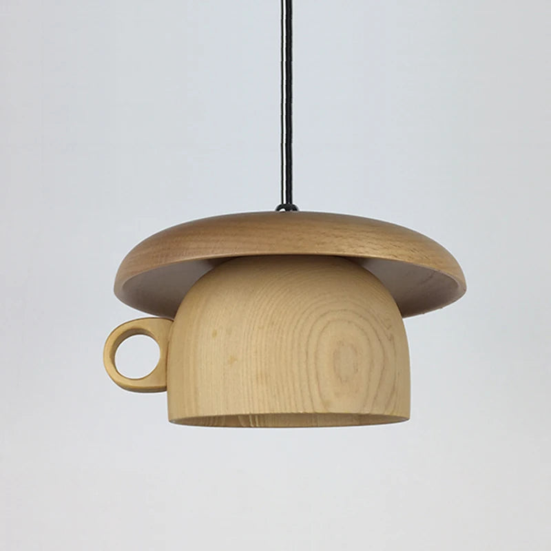 Creative bois tasse suspension moderne salle à manger suspension lampe cuisine luminaires éclairage intérieur décor à la maison Loft Luminaire - vue 5 sur 8