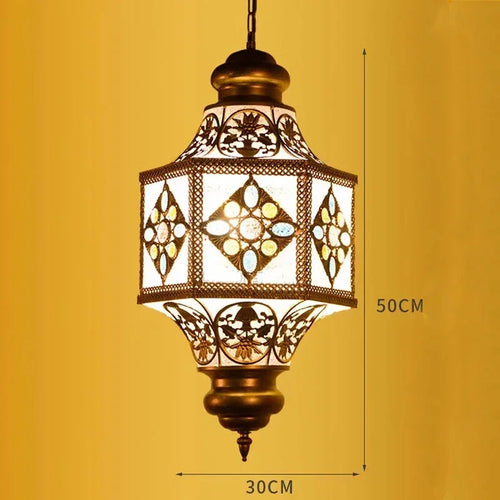 lustre suspendu asiatique décoratif pour intérieur bohème - vue 17 sur 18