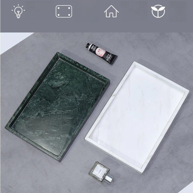boîte de rangement en travertin et marbre naturel luxe - vue 5 sur 18