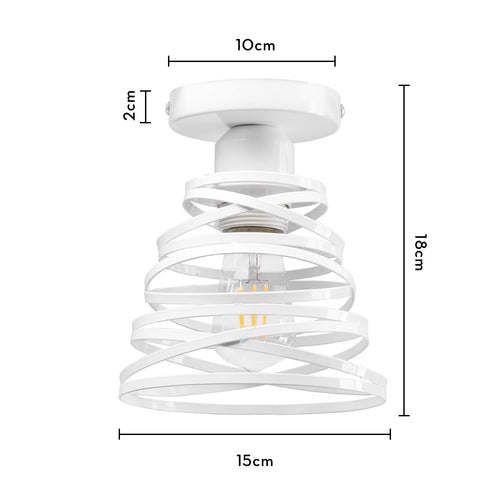 Suspension rétro moderne abat-jour tourbillon éclairage - vue 11 sur 12