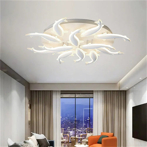 plafonnier led moderne en métal et acrylique pour intérieur - vue 2 sur 11