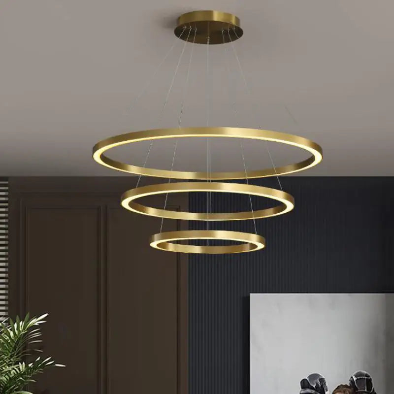 lustre led nordique circulaire pour décoration intérieure luxueuse - vue 3 sur 12