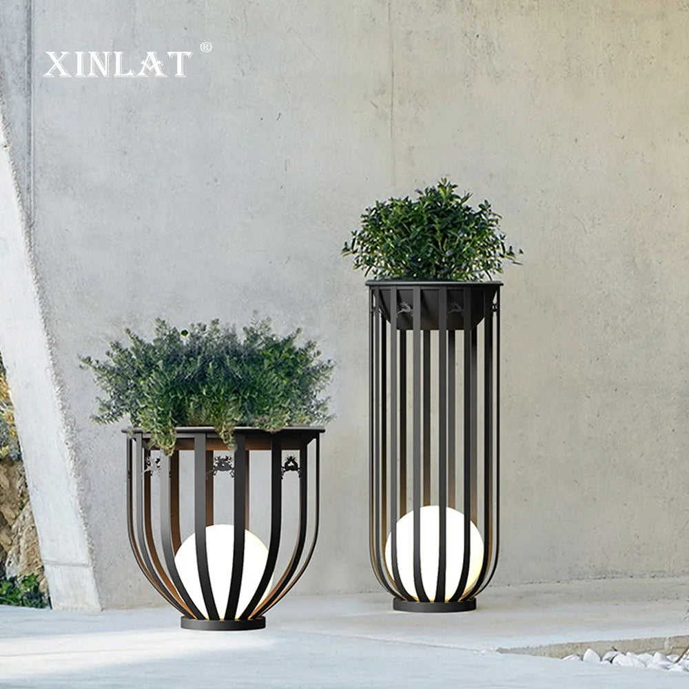 lampe solaire imperméable en treillis pour jardin villa table