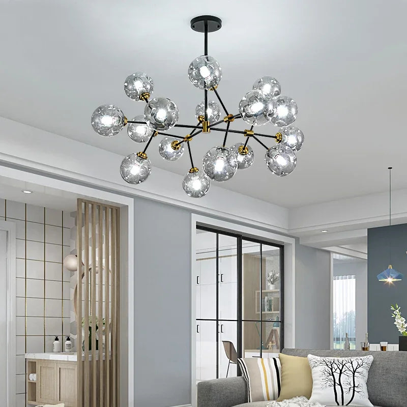 lustre suspendu design en verre pour décoration intérieure - vue 5 sur 9