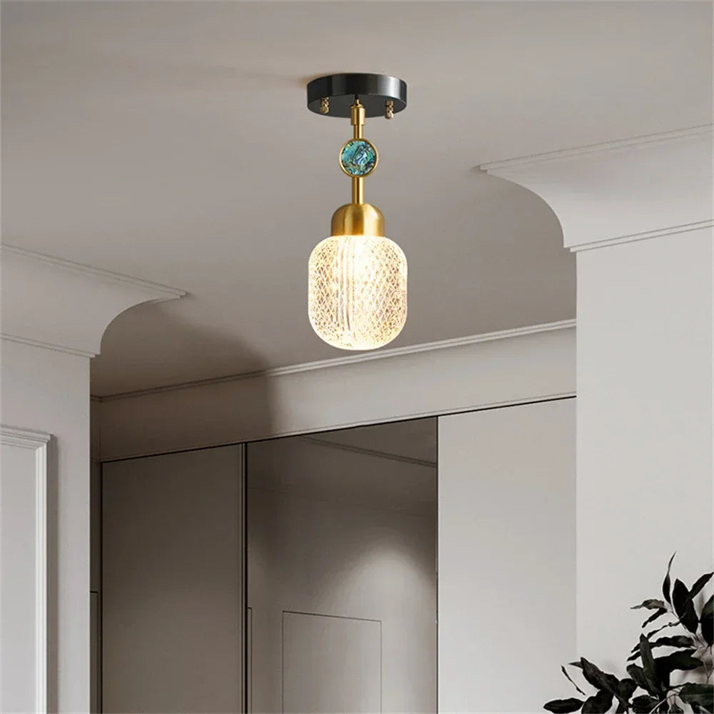 suspension moderne réglable en or pour intérieur avec acrylique unique - vue 5 sur 8
