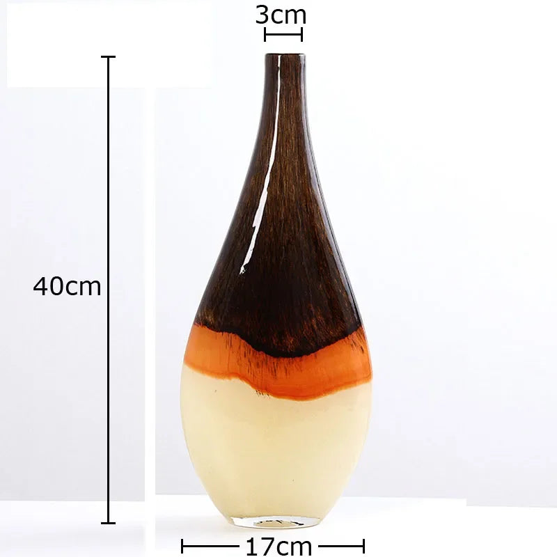 vase en verre dégradé pour fleurs décoration florale artistique - vue 9 sur 9