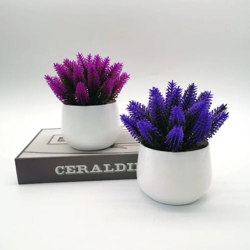 plantes artificielles de lavande pour décoration intérieure et bureau - vue 3 sur 11