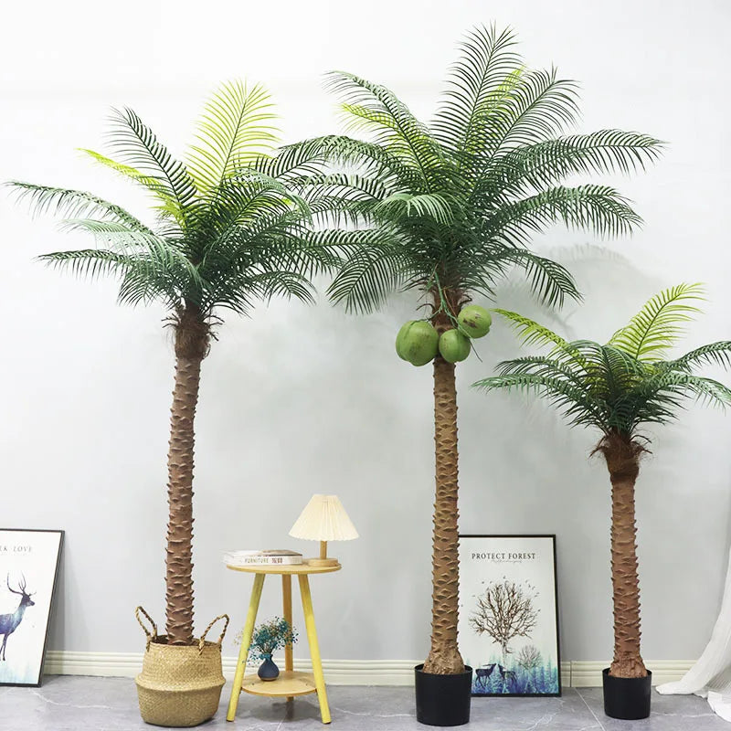 cocotier artificiel grande plante verte pour décoration intérieure - vue 1 sur 15