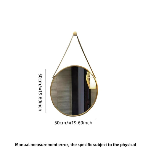 miroir rond doré mural pour salle de bain et coiffure - vue 14 sur 18
