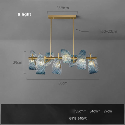 lustre suspendu en verre cristal éclairage moderne pour intérieur - vue 12 sur 21