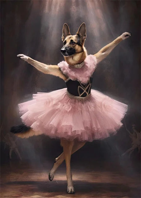 portraits de ballerine de chien art abstrait mural kawaii - vue 11 sur 26