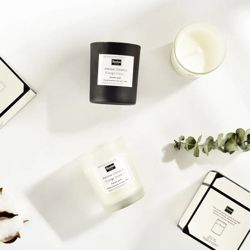 bougies parfumées en verre créatif cire de soja cadeau invité décoratif - vue 3 sur 12