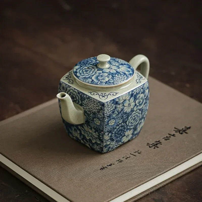 Bouilloire ceramique chinoise motifs traditionnels service the - vue 3 sur 7