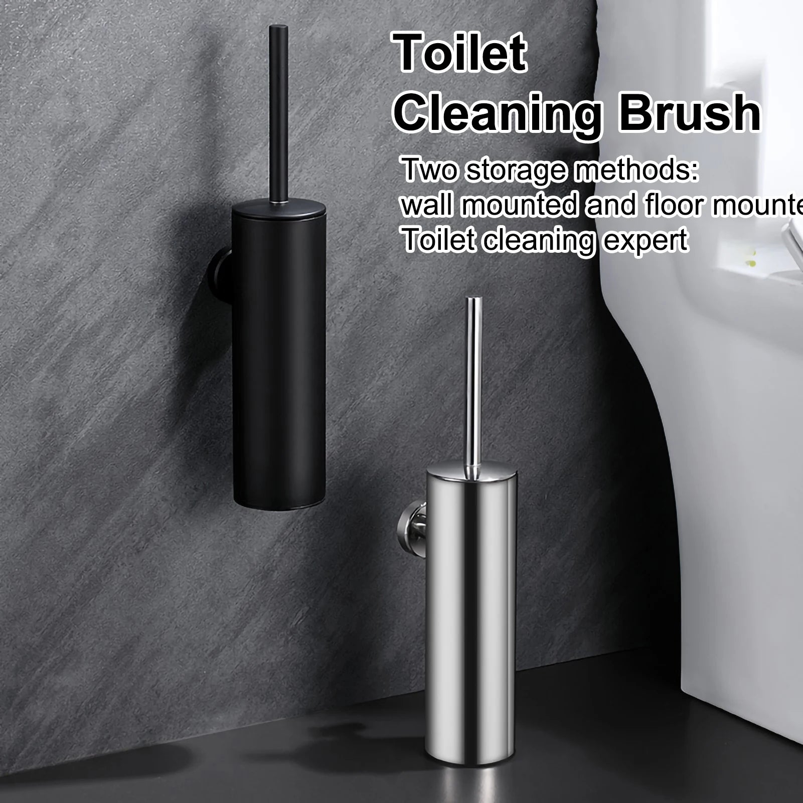 brosse de toilette murale en acier inoxydable durable pour salle de bain - vue 2 sur 7