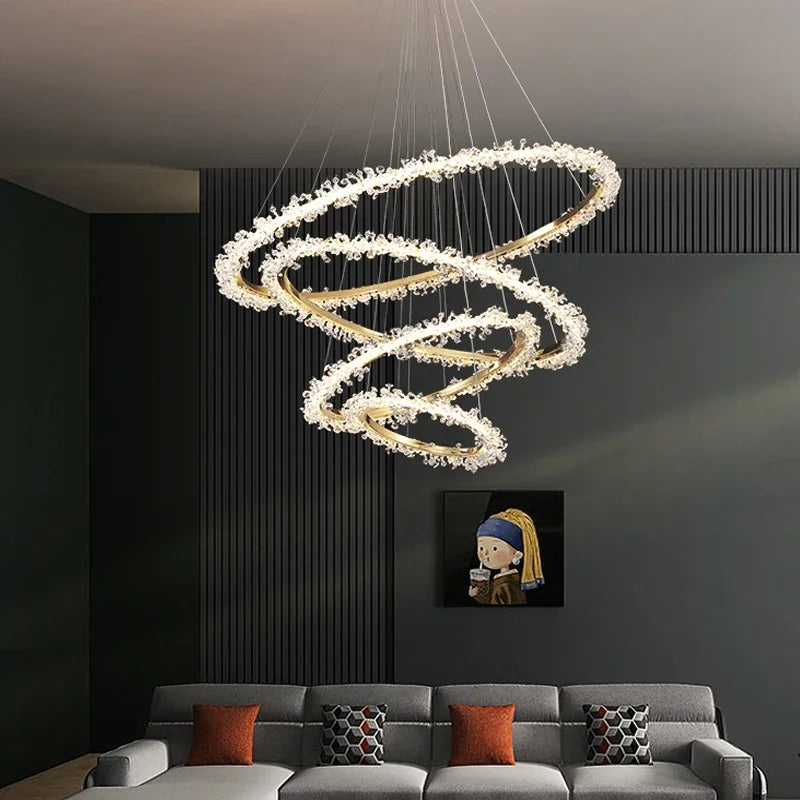 lustre nordique de luxe en cristal pour décoration moderne - vue 3 sur 17