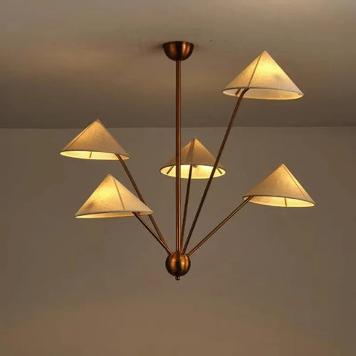 Wabi-sabi lustre japon tissu suspension lampe pour salon cuisine salle à manger chambre lustre design - vue 2 sur 7