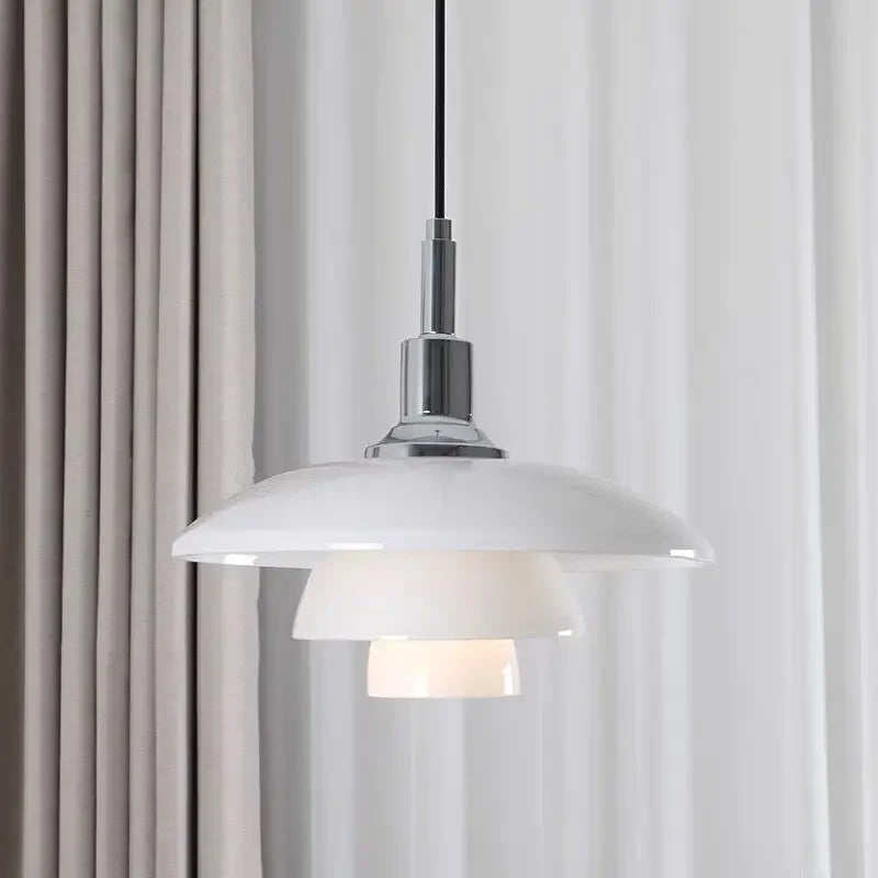 suspension design danois abat-jour en verre lumineux décoratif - vue 3 sur 12