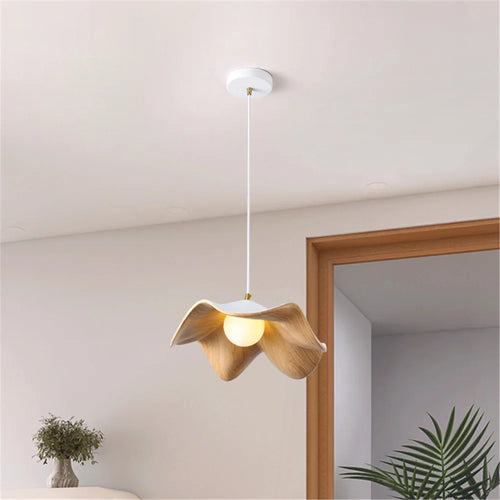 suspension en fer et bois style cottage nordique pour restaurant et loft - vue 6 sur 8