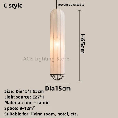 lustre moderne nordique en tissu pour intérieur style épuré - vue 9 sur 9