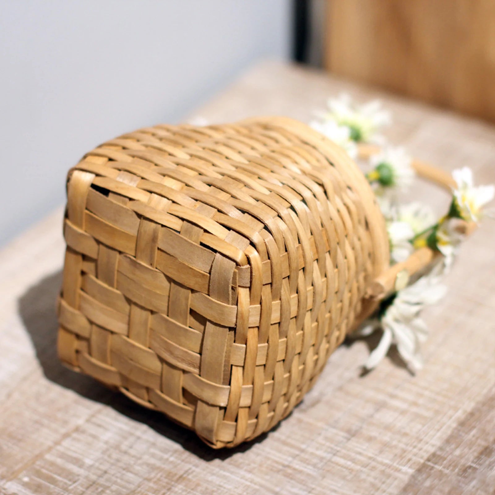 panier en copeaux de bois tressés pour fête des enseignants et fête des mères - vue 2 sur 7