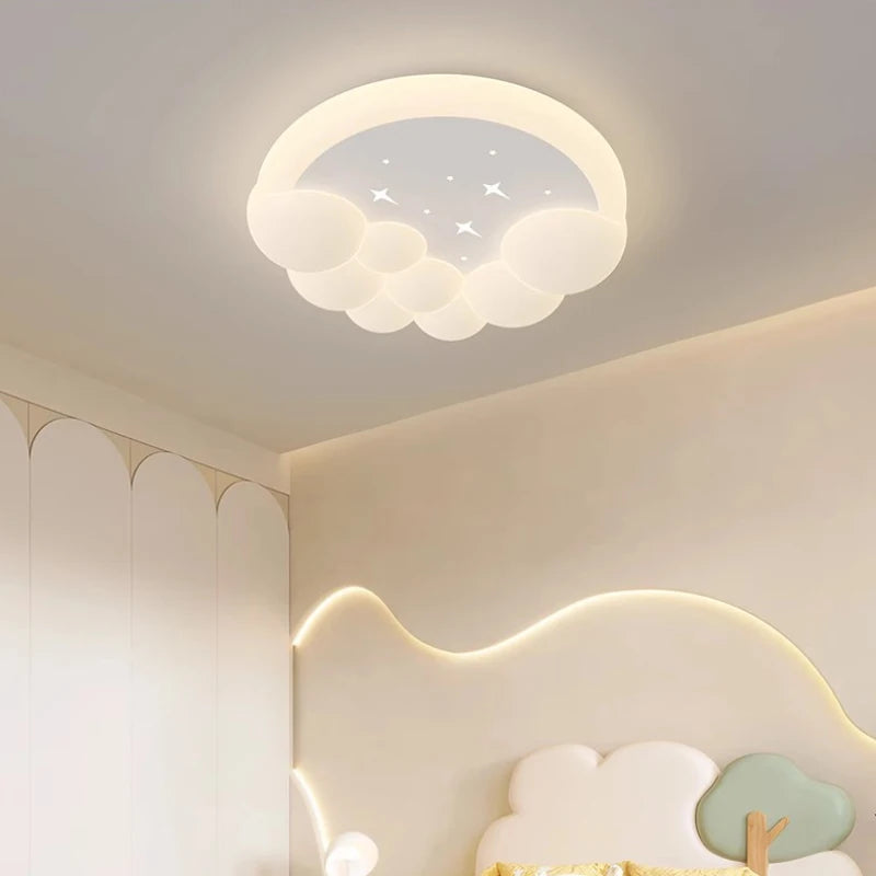 plafonnier led moderne nuages bulles pour chambre enfant - vue 3 sur 10