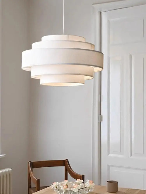 lustre à led en tissu style wabi sabi pour décoration intérieure - vue 2 sur 12