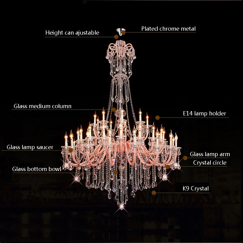 lustre moderne en cristal pour décoration intérieure élégante - vue 5 sur 12