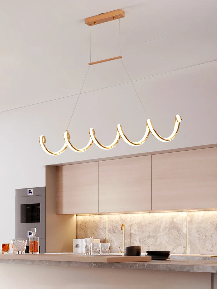 lustre postmoderne nordique en forme de vague pour intérieur - vue 4 sur 8