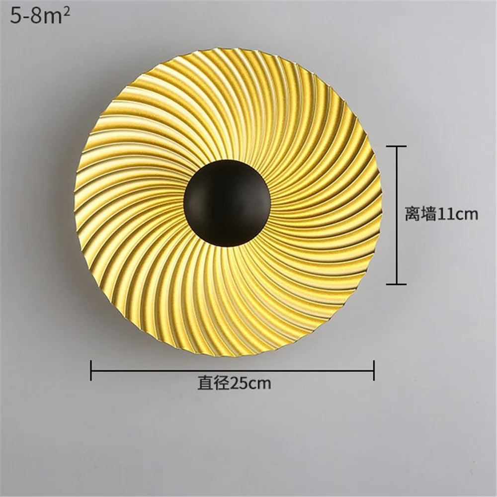 applique murale LED ronde en métal nordique décoratif pour intérieur moderne - vue 19 sur 23