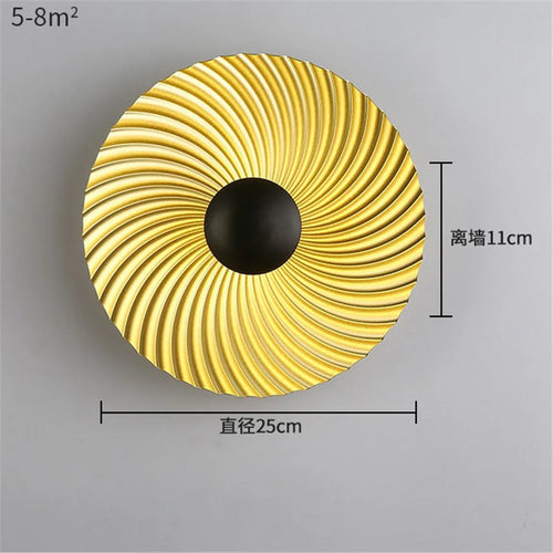 applique murale LED ronde en métal nordique décoratif pour intérieur moderne - vue 20 sur 23