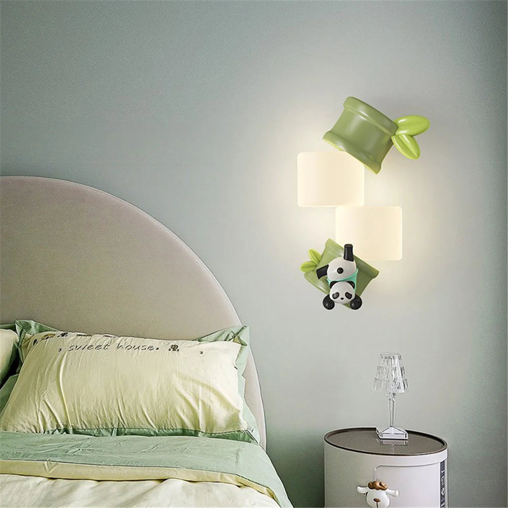 applique murale à led singe et panda pour enfants - vue 3 sur 7