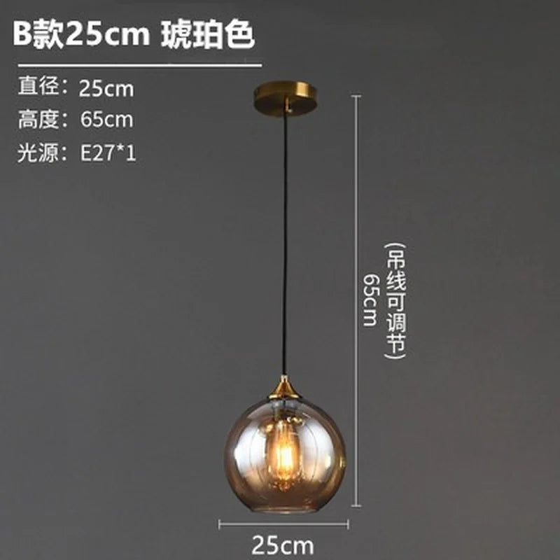 lustre nordique en verre fumé suspension simple luxe - vue 23 sur 26