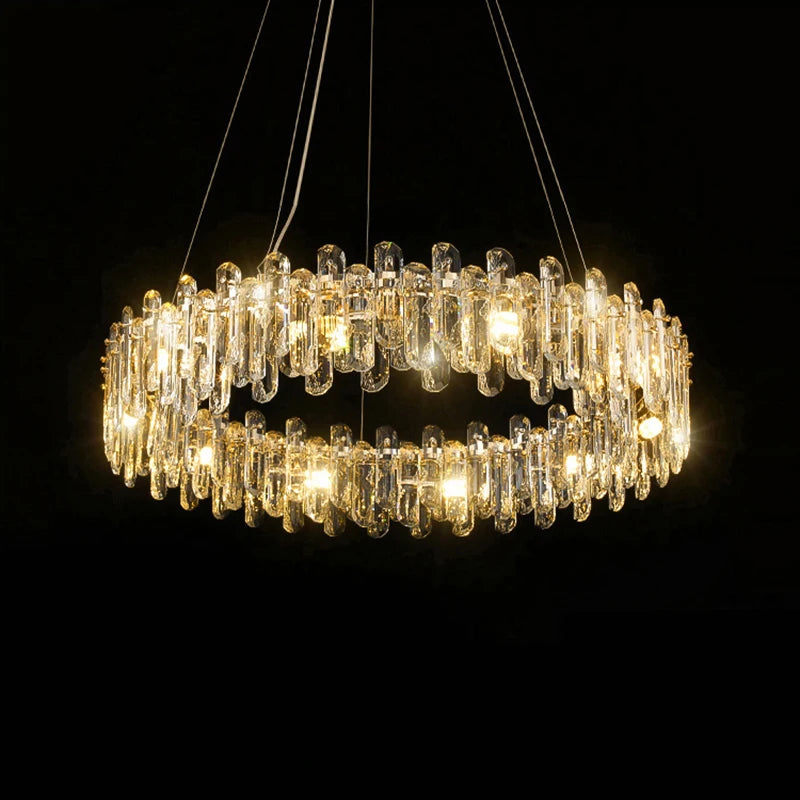 lustre glamour moderne en cristal clair pour intérieur - vue 3 sur 11