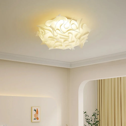 plafonnier led fleur romantique dimmable avec télécommande pvc - vue 2 sur 12
