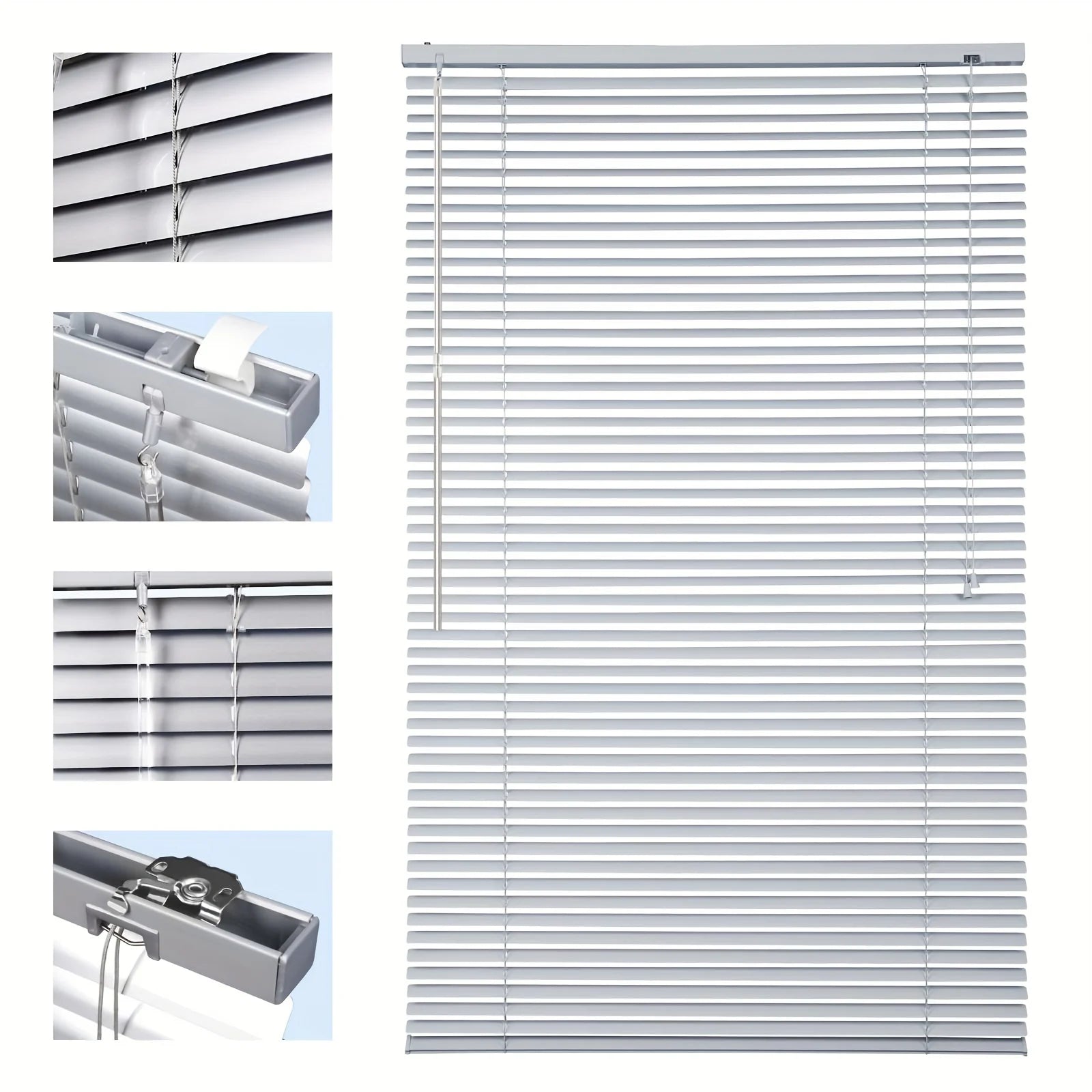 Store vénitien aluminium sans perçage pour fenêtre chambre - vue 5 sur 9