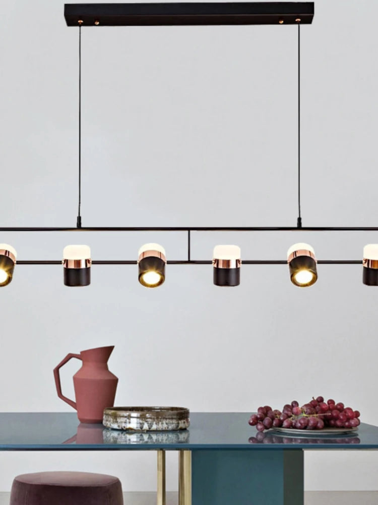 Nordic Designer Strip Restaurant Chandelier Minimalist Creative Bar Table Lamp, Bedroom Bedside Decoration Small GU10 Chandelier - vue 1 sur 14