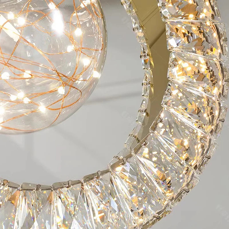 home decorationPendant lights, luxury crystal living room chandelier, dining room Pendant lamp, ceiling light, indoor lighting - vue 6 sur 6