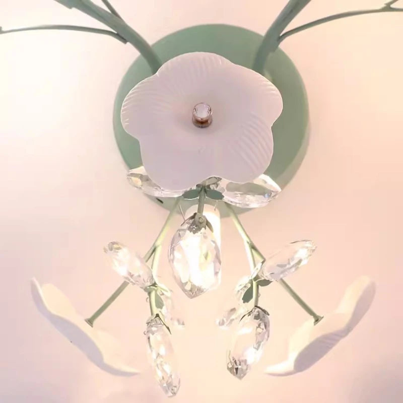 plafonnier en cristal style pastoral avec pétales nordiques - vue 5 sur 6