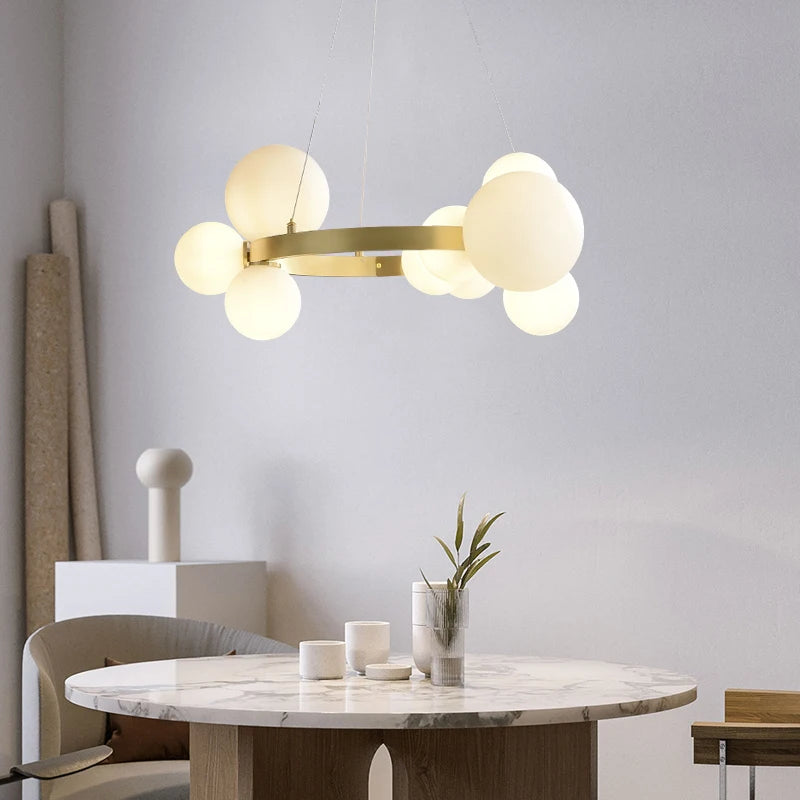 lustre en verre avec cordon réglable et ampoule incluse - vue 4 sur 17