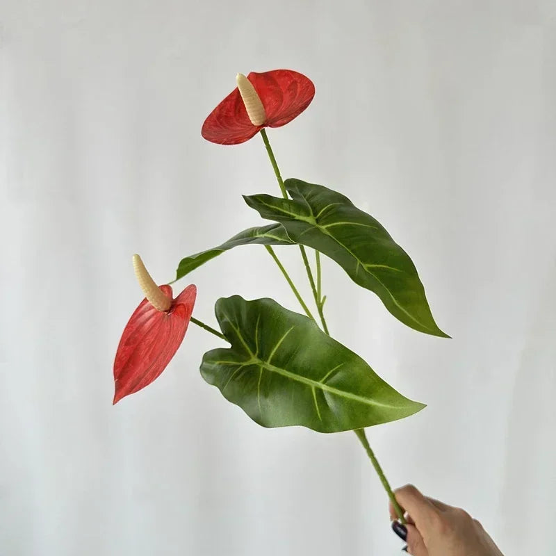 fleurs artificielles anthurium pour décoration de fête et vacances - vue 6 sur 16