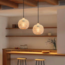 lustre tissé à la main en bambou avec led intégrée