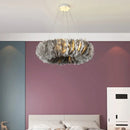 lustre nordique moderne avec plumes led pour décoration intérieure