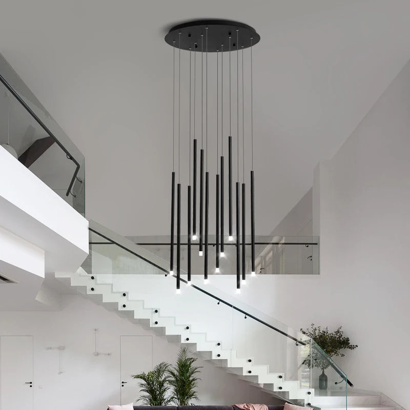 lustre escalier minimaliste moderne duplex rotatif personnalité créative - vue 1 sur 12